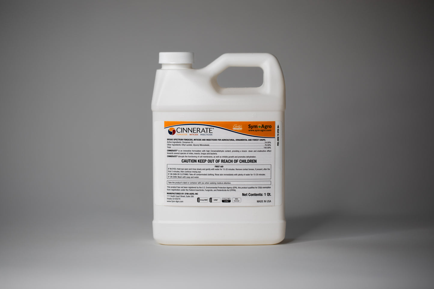 Cinnerate® organic insecticide fungicide bactericide, 1-quart bottle